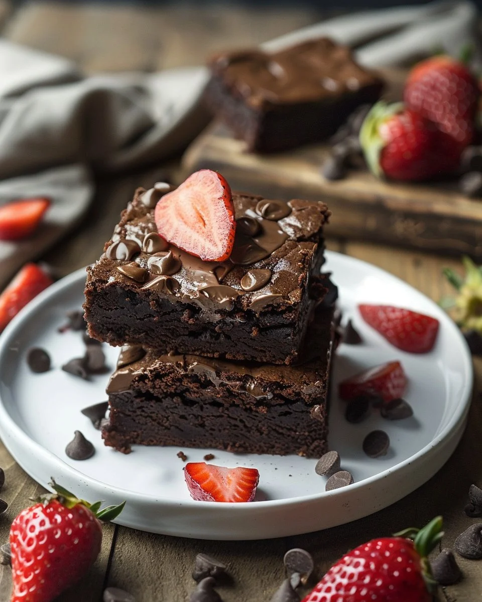 Chocolate Covered Strawberry Brownies