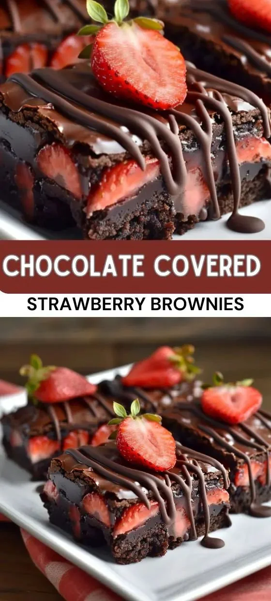 Chocolate Covered Strawberry Brownies