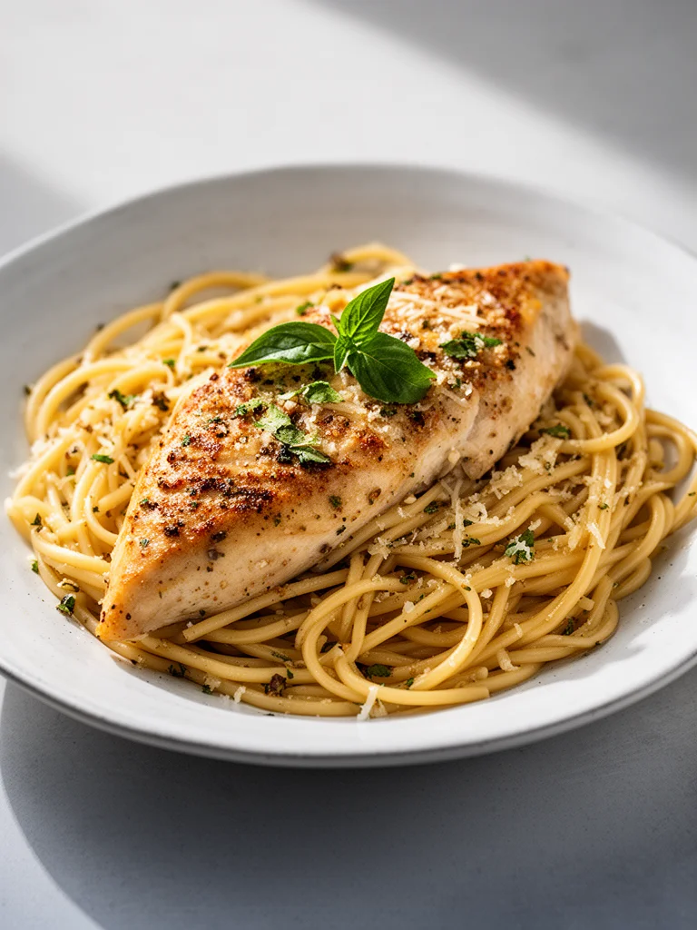 Healthy Garlic Parmesan Chicken Pasta