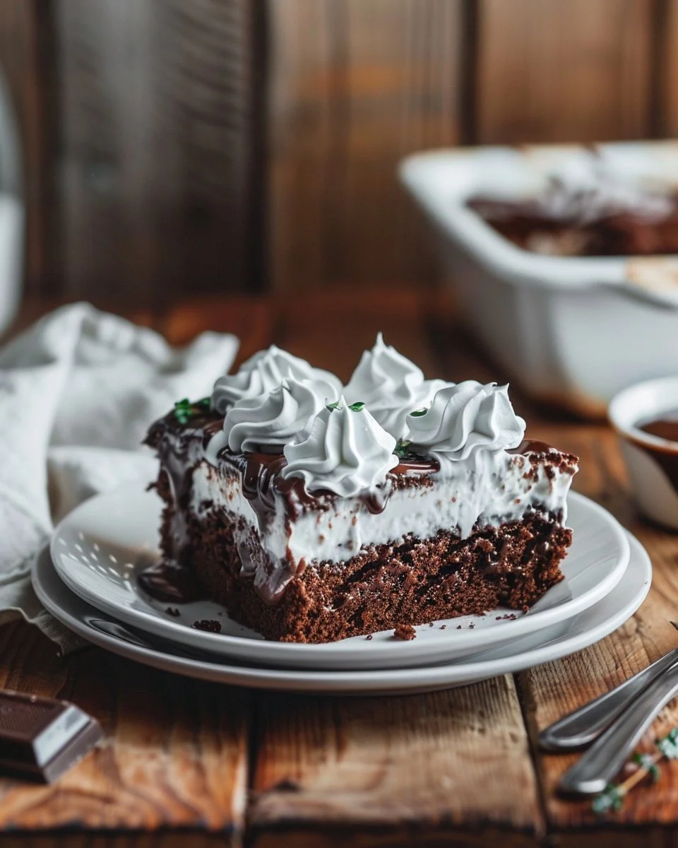 Moist Chocolate Sheet Cake with Whipped Cream and Ganache