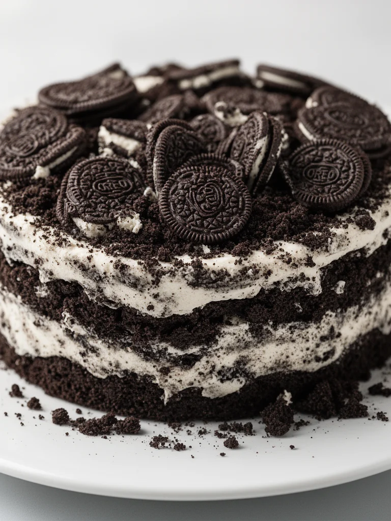 Delicious Oreo Dirt Cake with crushed Oreos and chocolate layers
