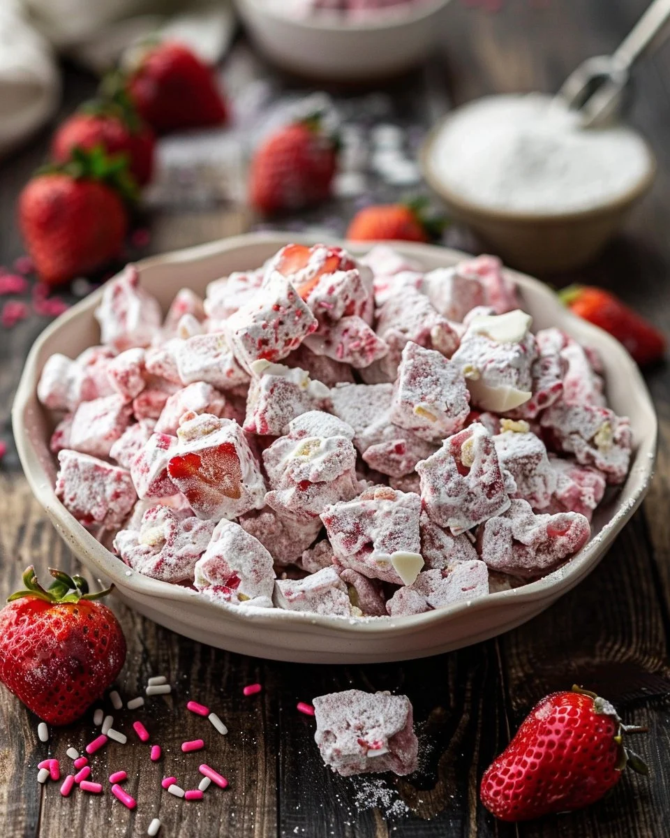 Quick Strawberry Shortcake Puppy Chow