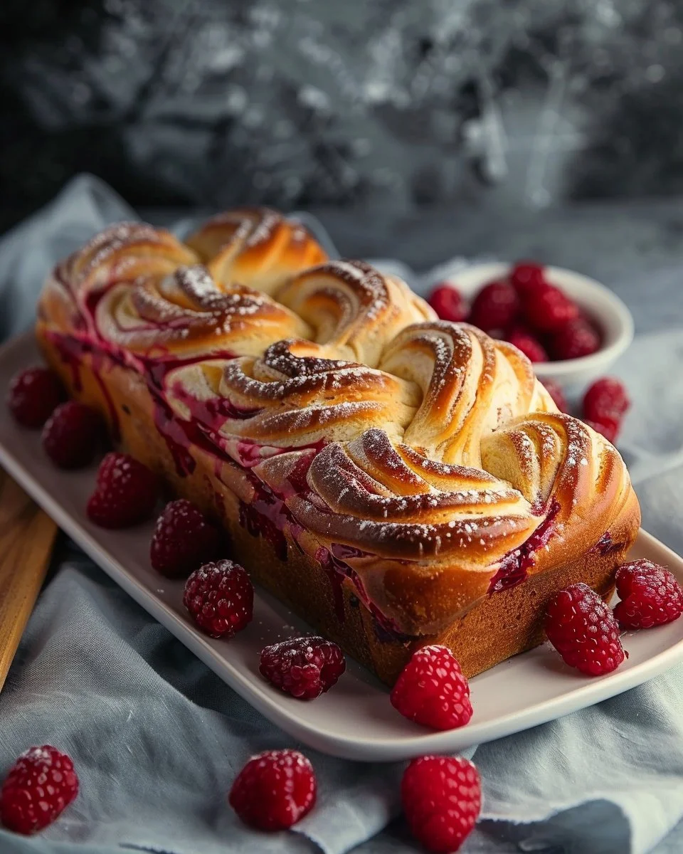 Raspberry Swirl Brioche Loaf