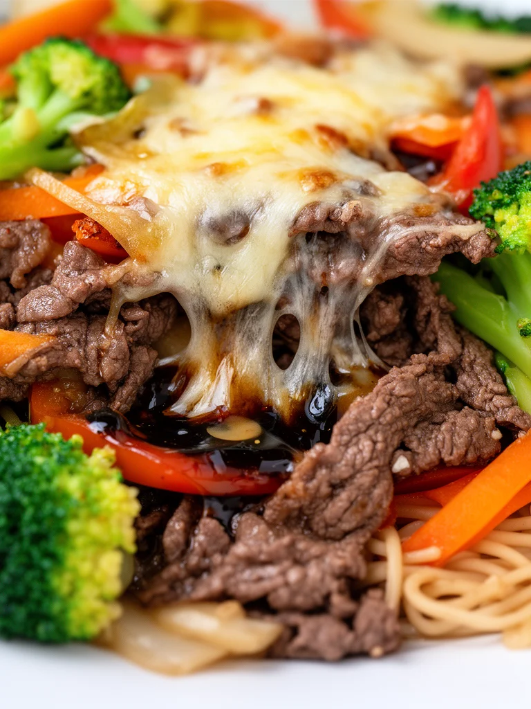 Delicious beef stir fry with colorful vegetables cooked in a wok.