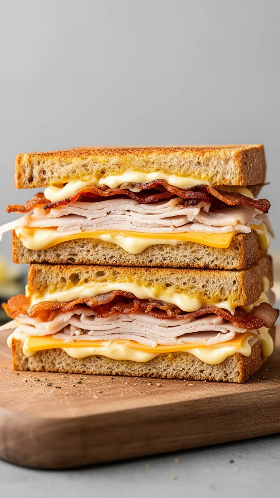 Cheddar and Bacon Turkey Melt on Sourdough