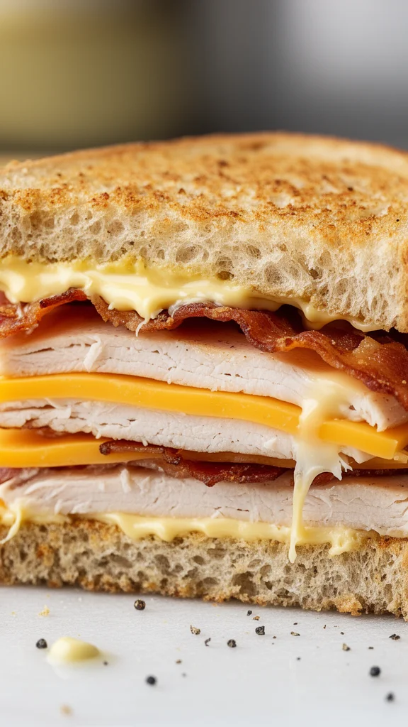 Cheddar and Bacon Turkey Melt on Sourdough