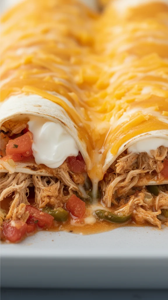 Cheese Chicken Enchiladas Bake