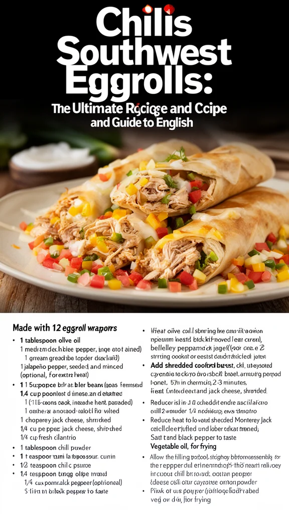 Chilis Southwest Eggrolls served with dipping sauce on a platter.