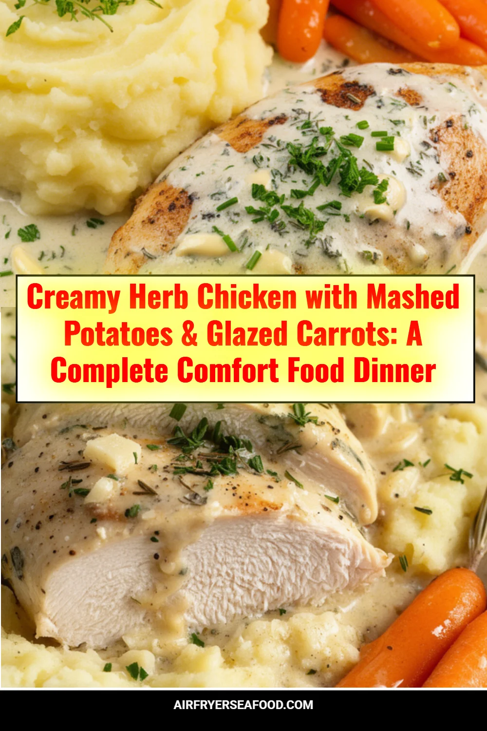 Creamy Herb Chicken with Mashed Potatoes & Glazed Carrots: A Complete Comfort Food Dinner
