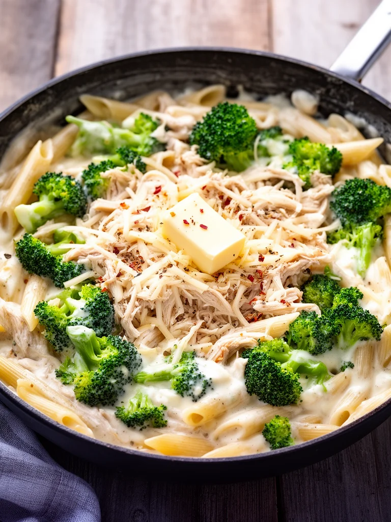 Creamy Rotisserie Chicken Broccoli Pasta
