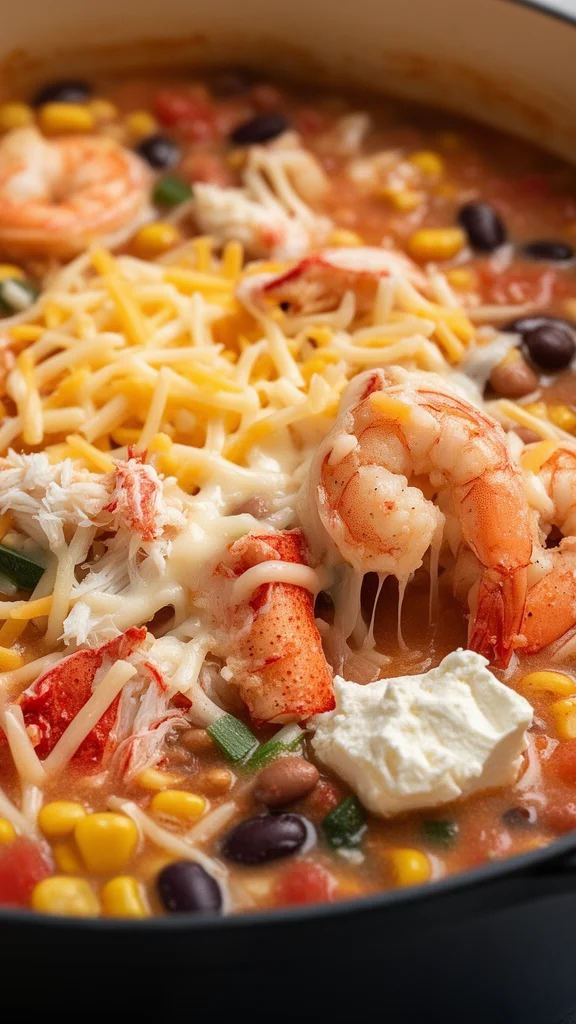 Easy Creamy Seafood and Shrimp Chili