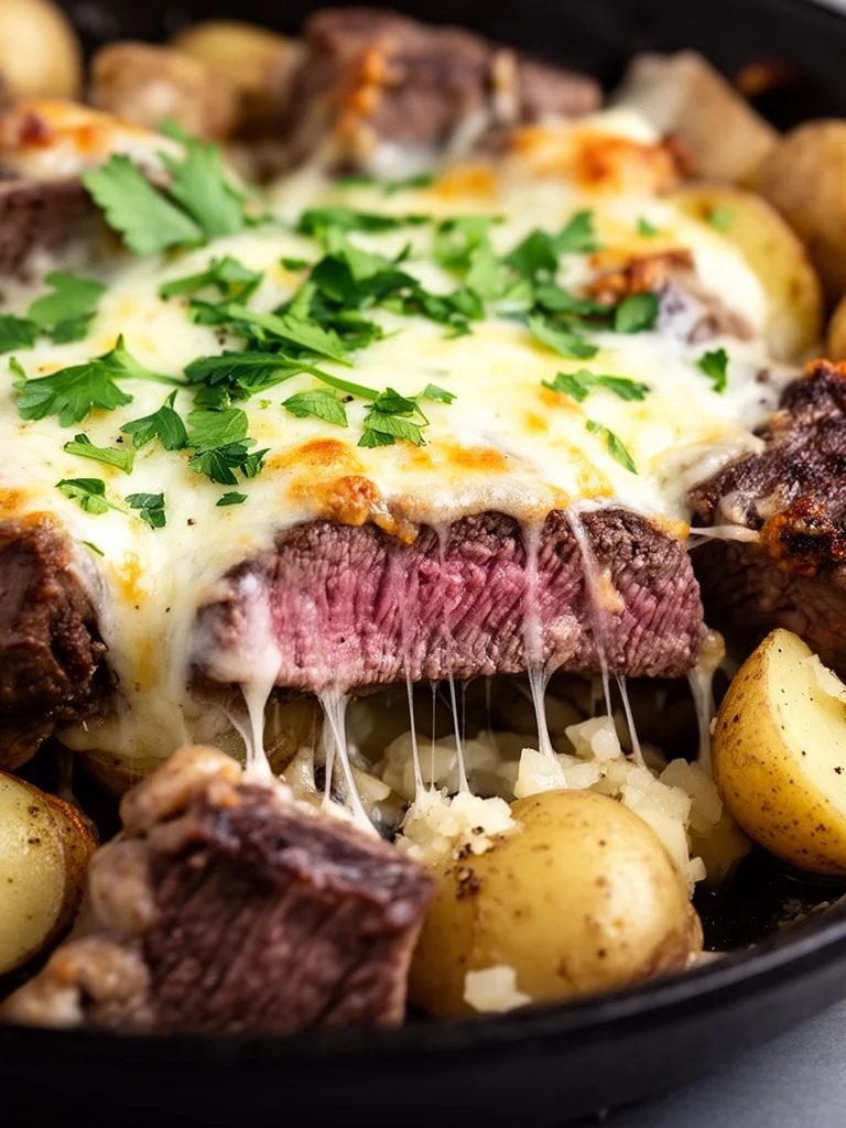 Garlic Steak Bites and Potatoes