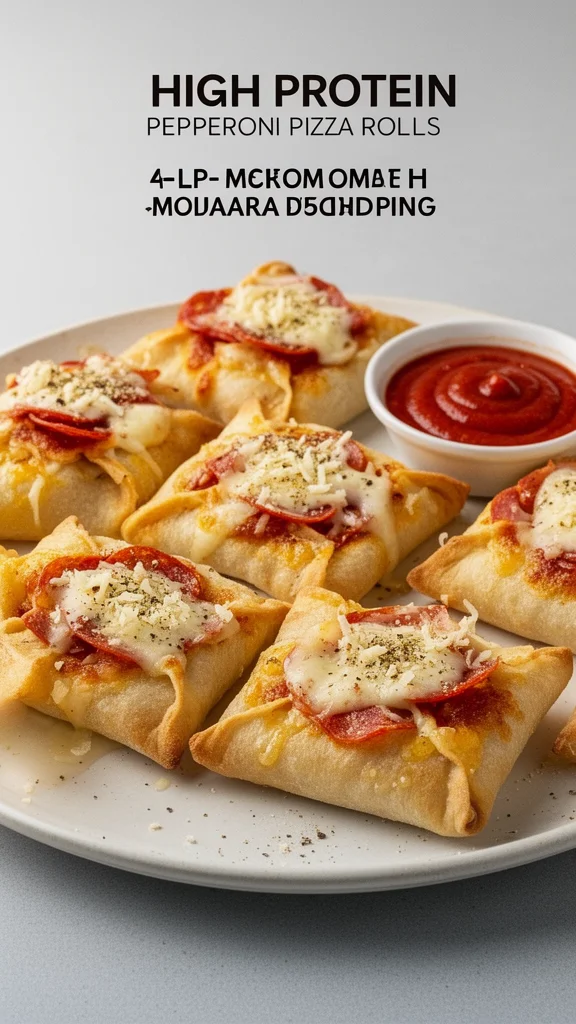 High Protein Pepperoni Pizza Rolls