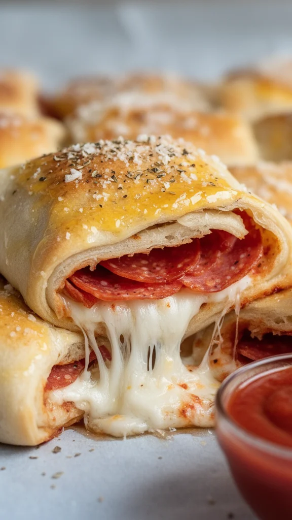 High Protein Pepperoni Pizza Rolls