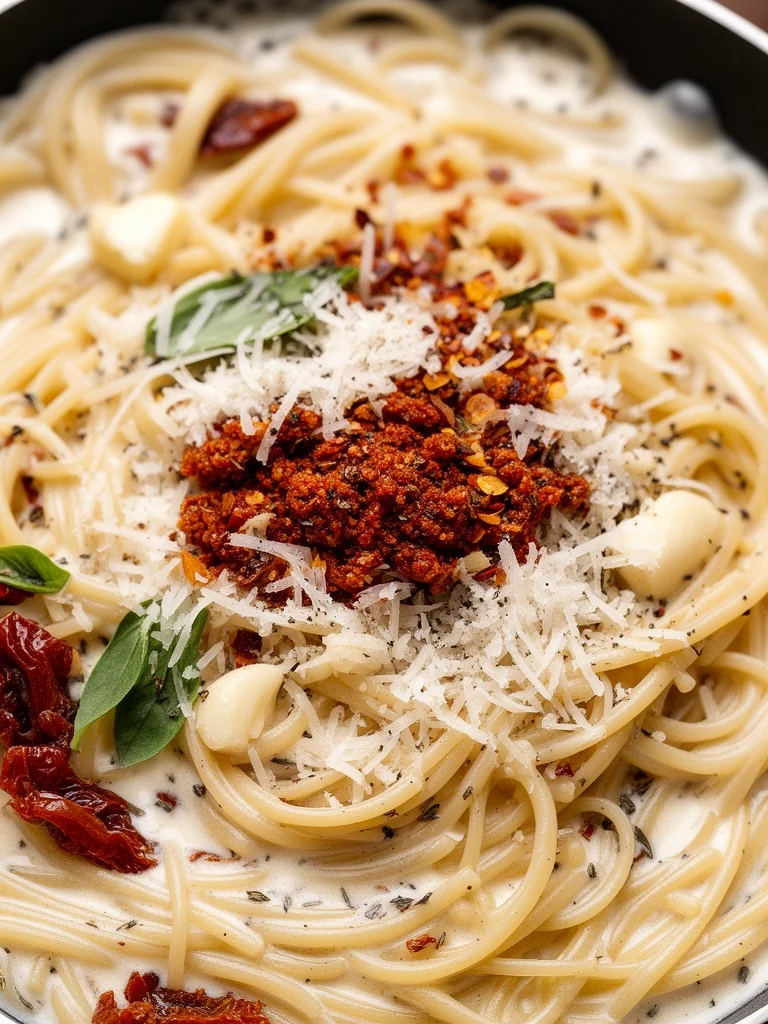 Delicious Marry Me Pasta served with fresh ingredients and herbs.