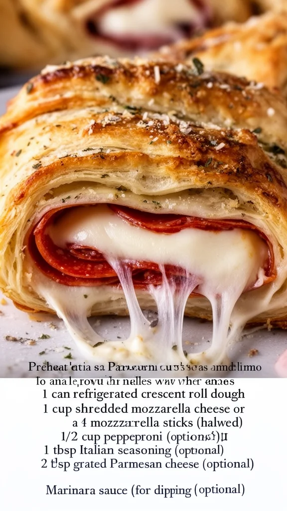 Mozzarella Pepperoni Croissant Rolls