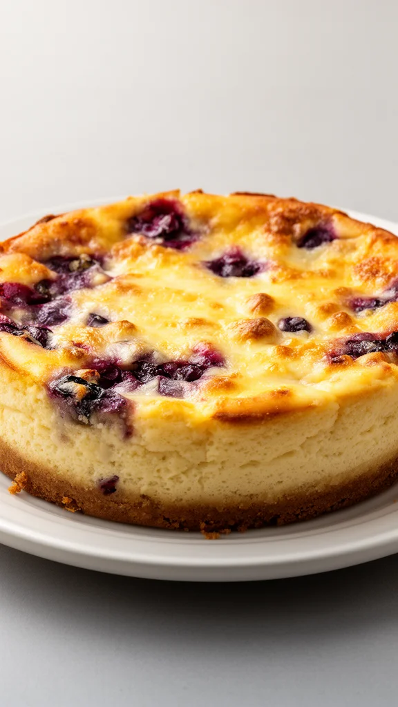 Delicious cheesecake dessert served with fresh berries on a plate