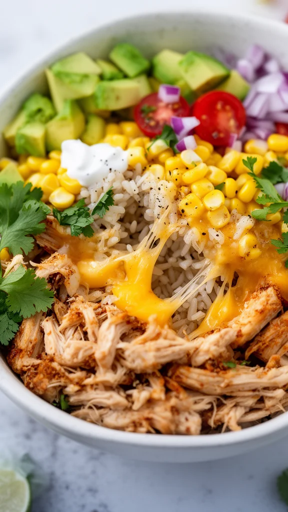 Street Corn Chicken Rice Bowl